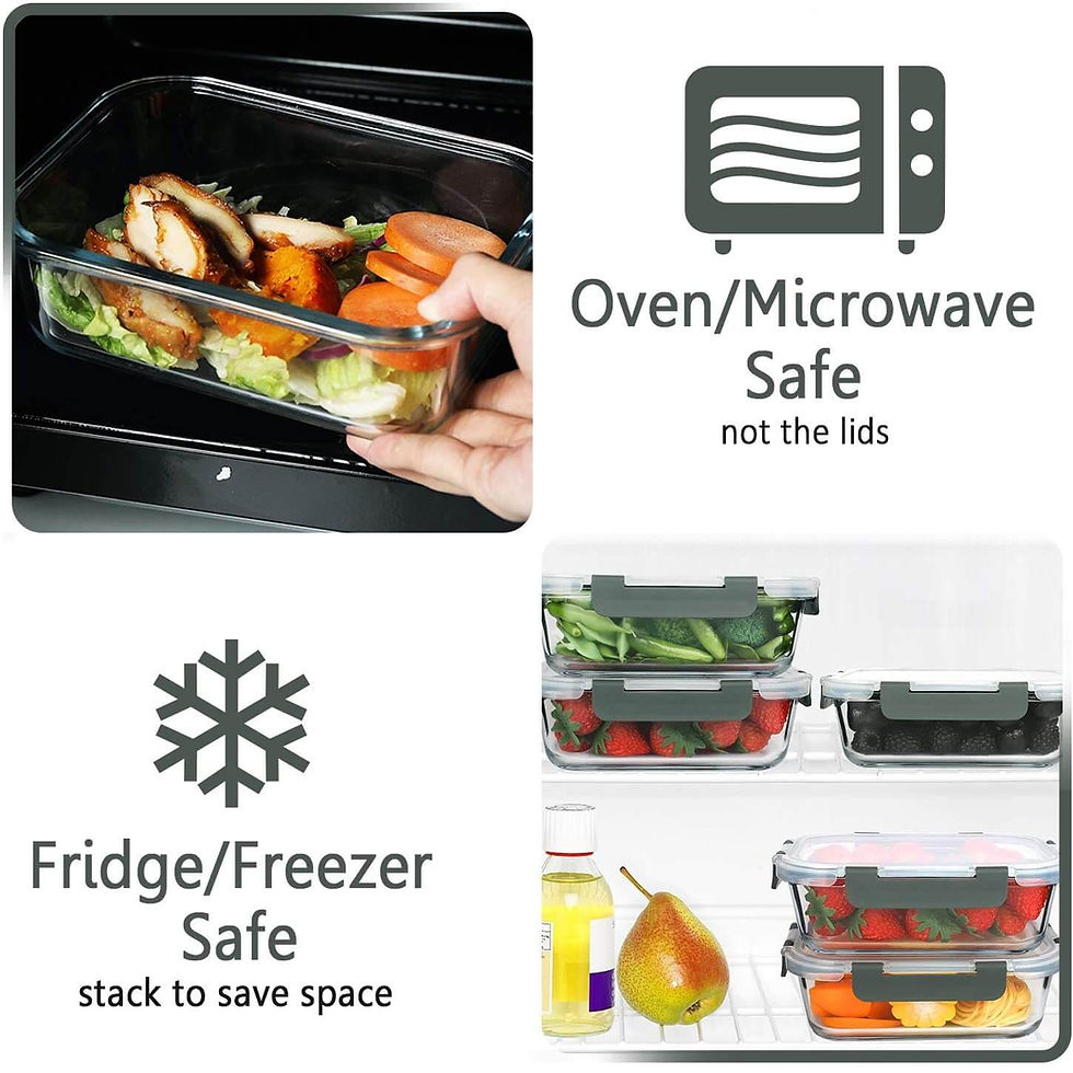 Thumbnail: M MCIRCO 30 Oz Glass Meal Prep Containers, Set Of 8 Packs, Gray