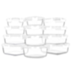 M MCIRCO 24-Piece Glass Food Storage Containers with Snap Locking Lids, White