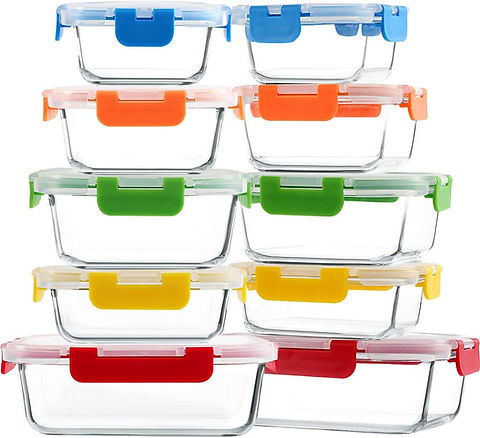 M MCIRCO 20 Pieces Glass Food Storage Container with Lids  