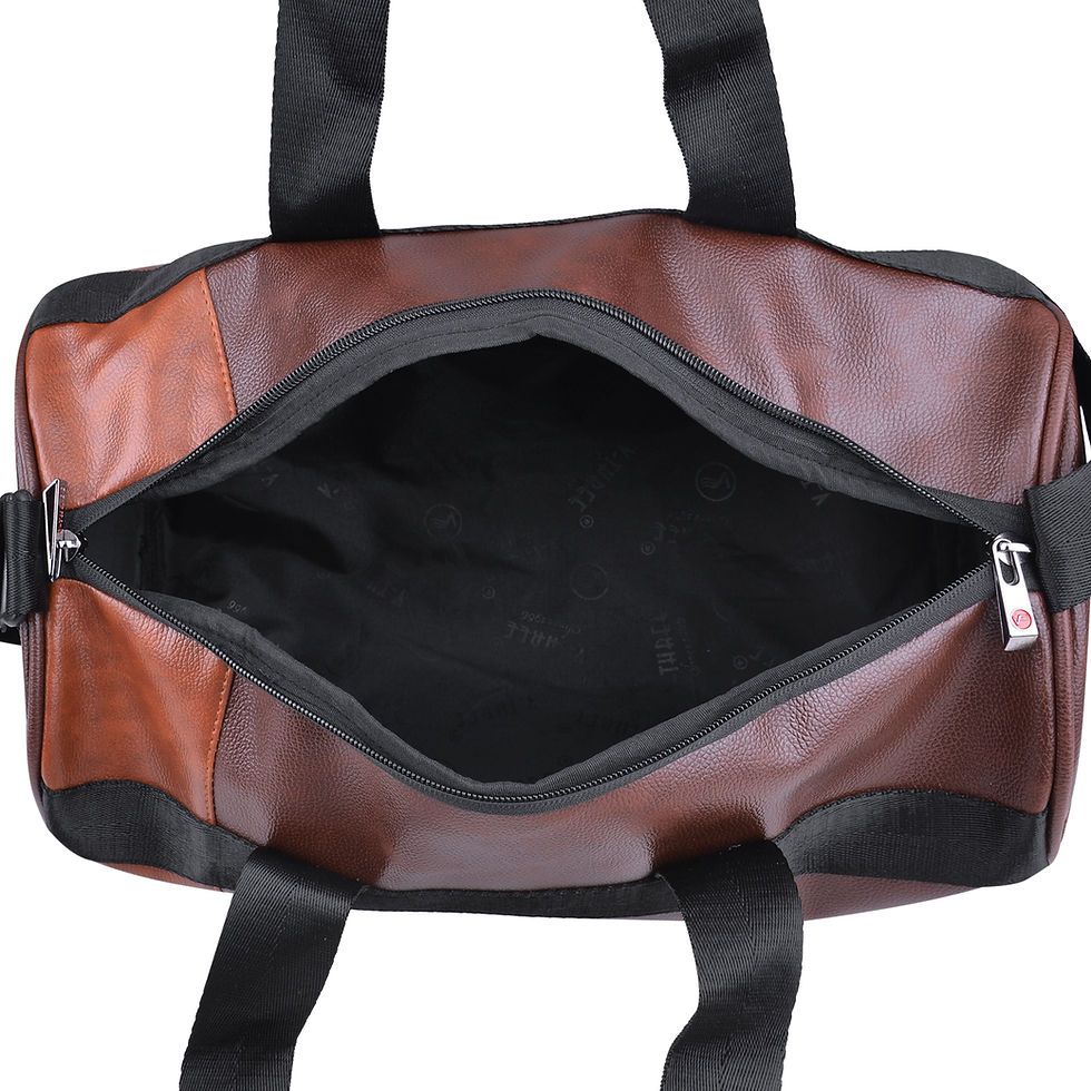 Thumbnail: Car Vegan Leather Gym Bag (Dark Brown)