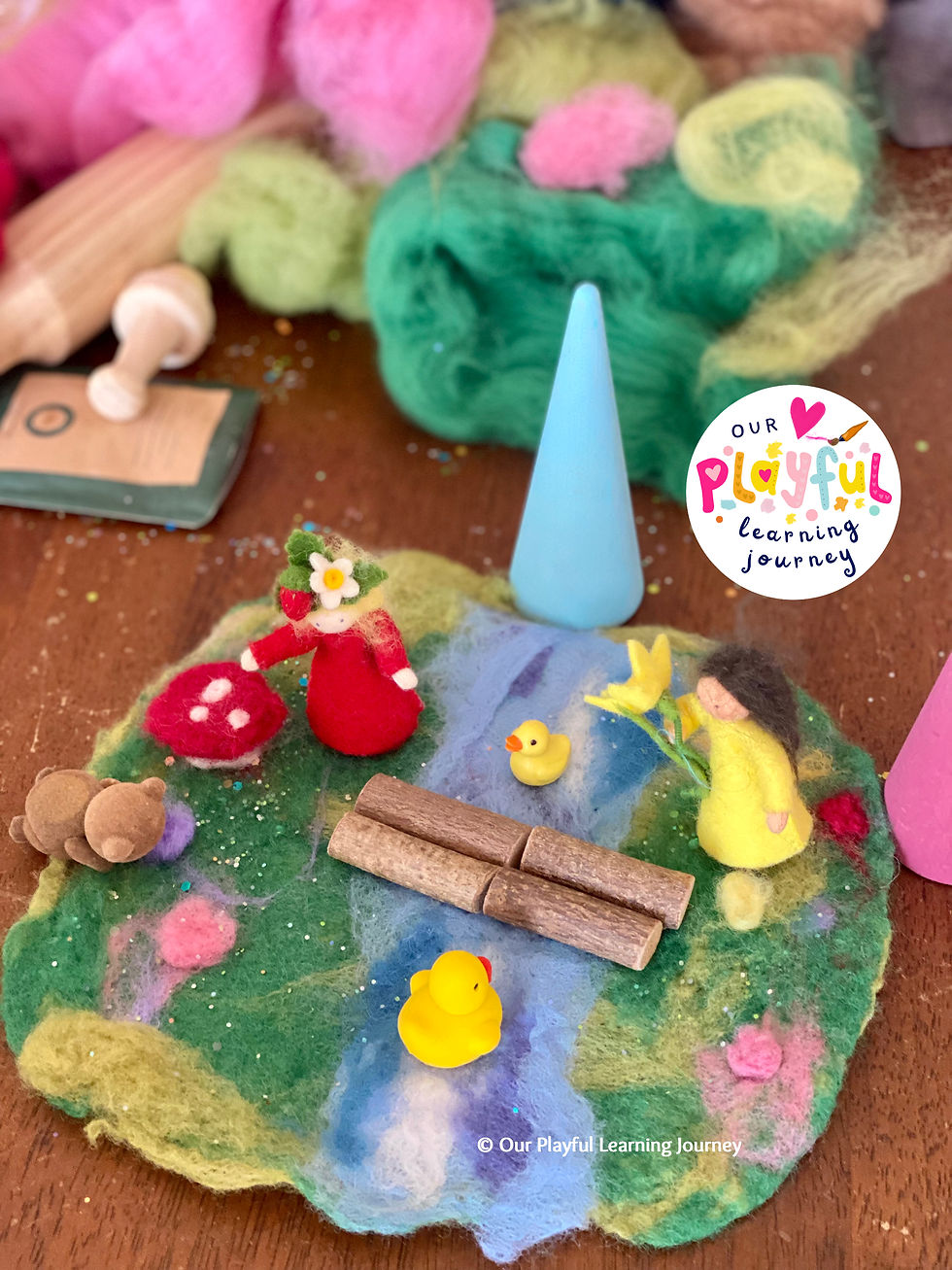 Our first attempt at wet felting a mini play mat