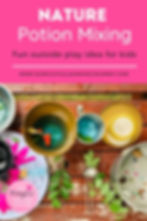 Nature potion mixing fun outside play idea for kids blog post