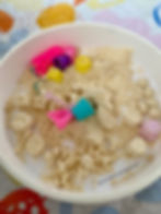 Sensory play tray with cloud dough.