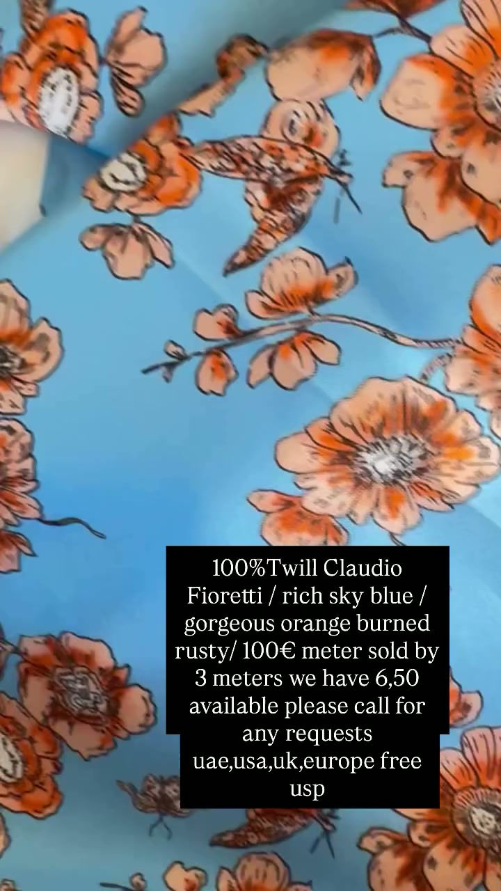 Premium silk twill by C. fioretty. 3 meter piece/ 3 meters