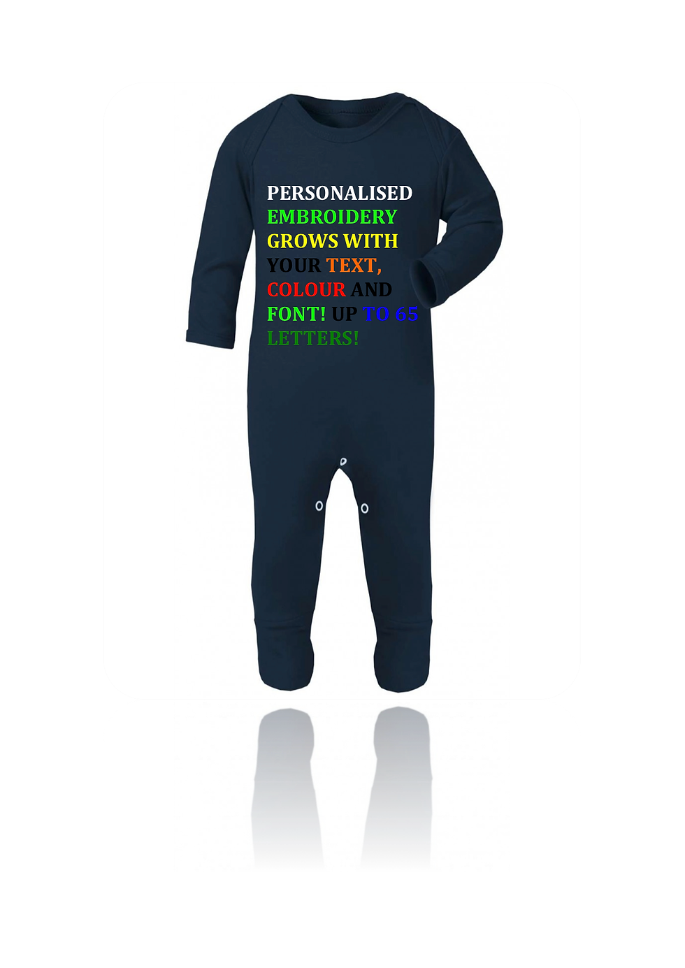 Miniatura: Personalised Your Text Embroidery Baby Outfit,Romper,Grow,Bodysuit Christmas