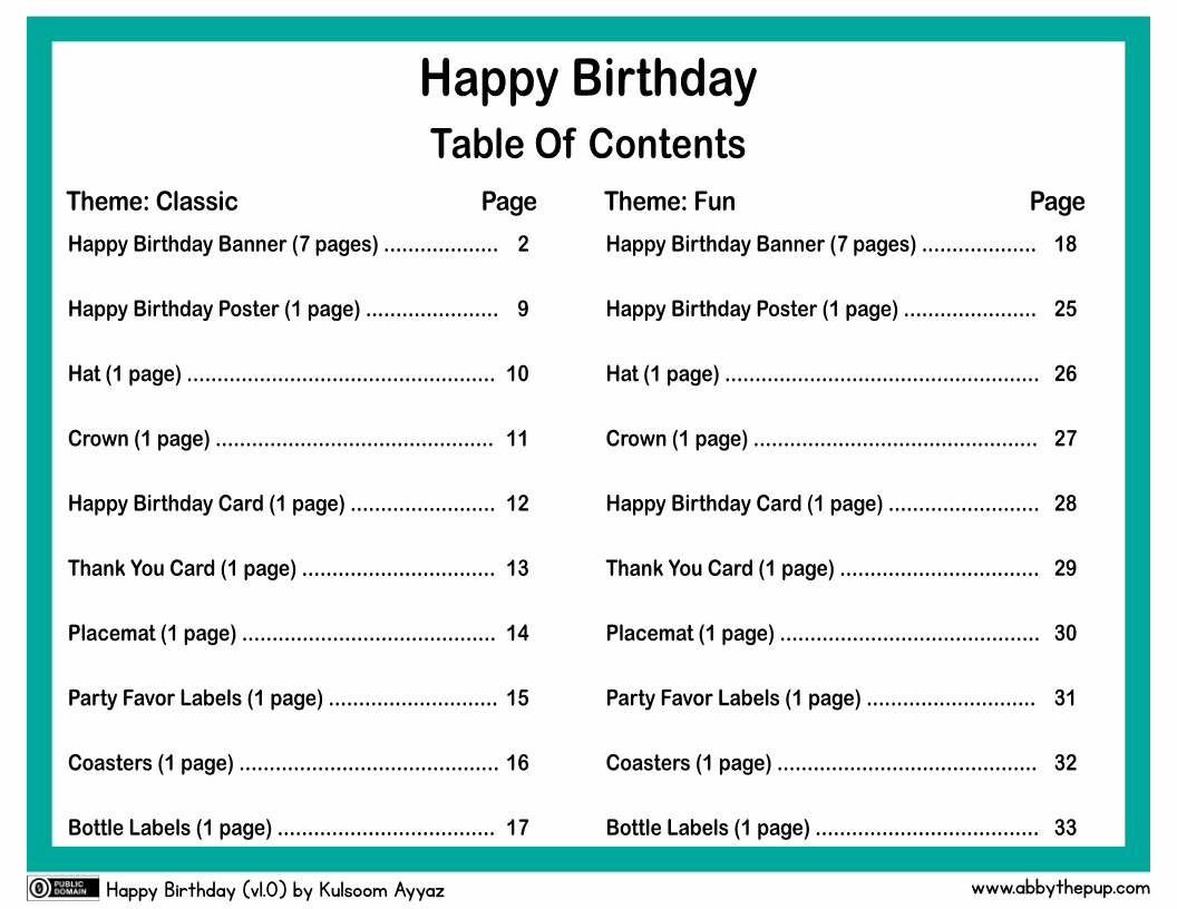 Happy Birthday (33p)