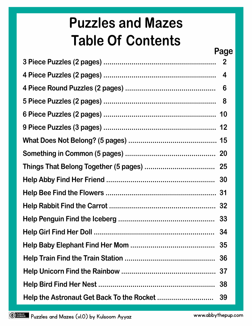 Puzzles and Mazes (39p)