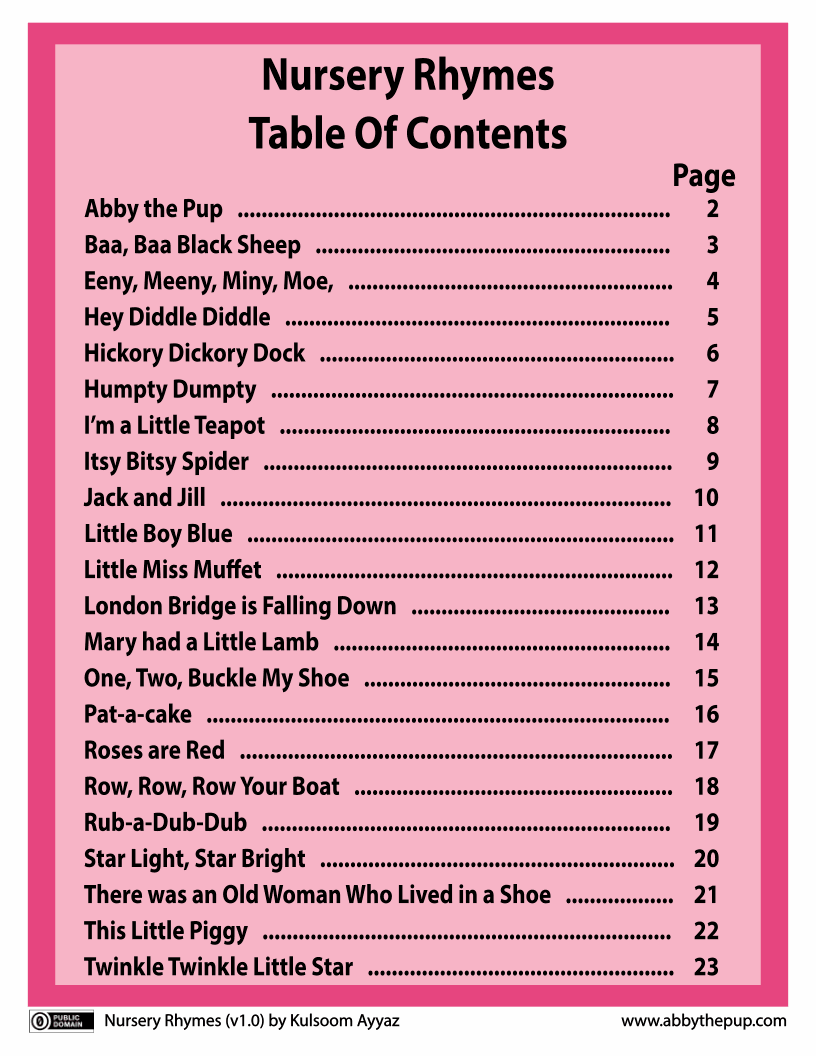 Nursery Rhymes (23p)