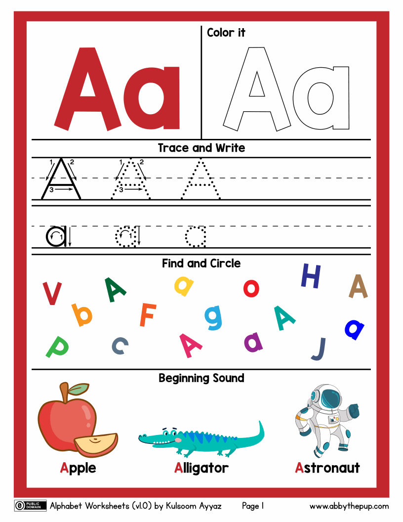 Alphabet Worksheets (26p)