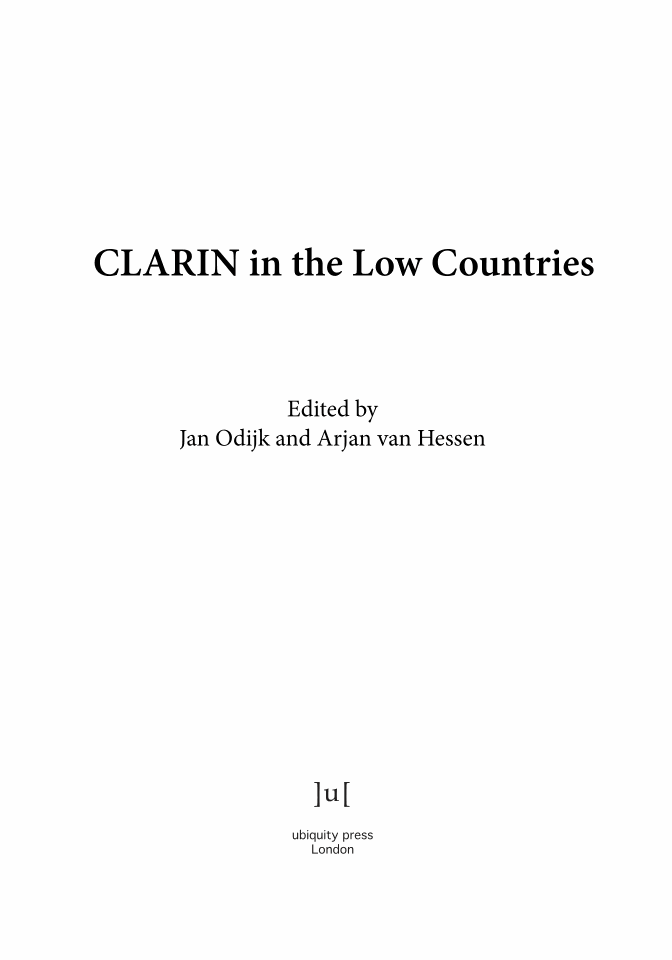 CLARIN in the Low Countries
