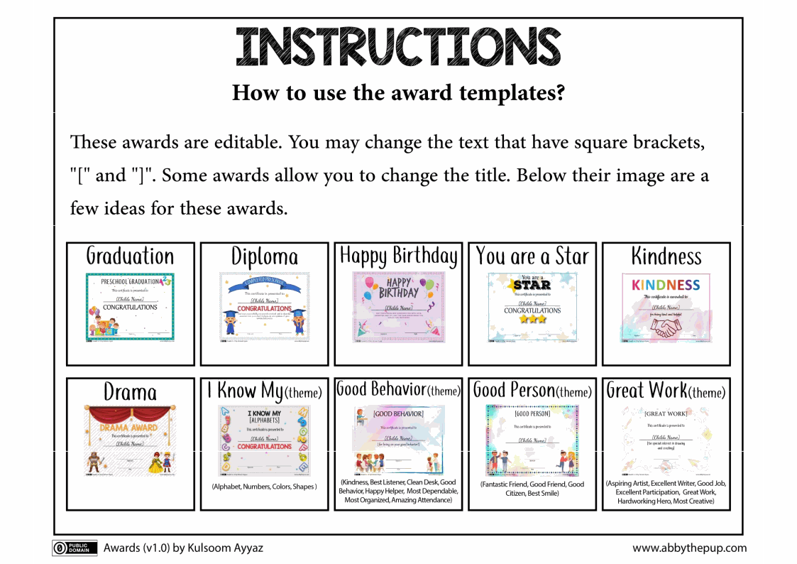 Awards - Editable PPT (11p)