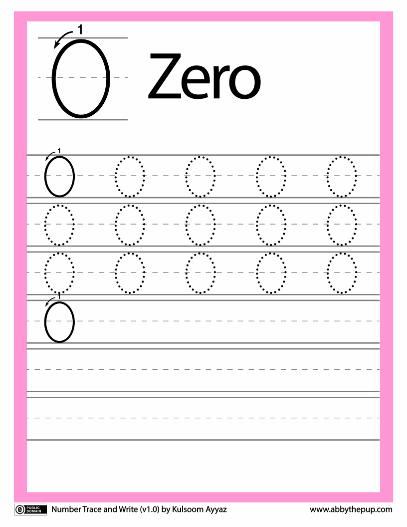 Number Trace and Write (10p)