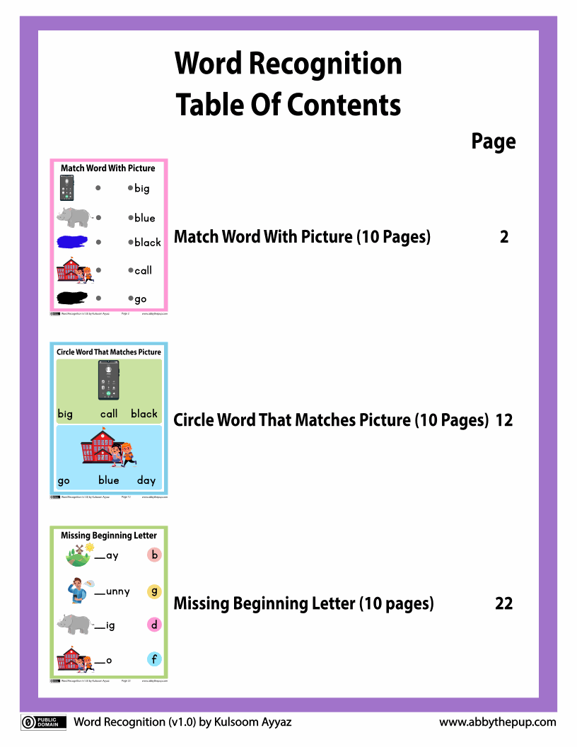 Word Recognition (31p)