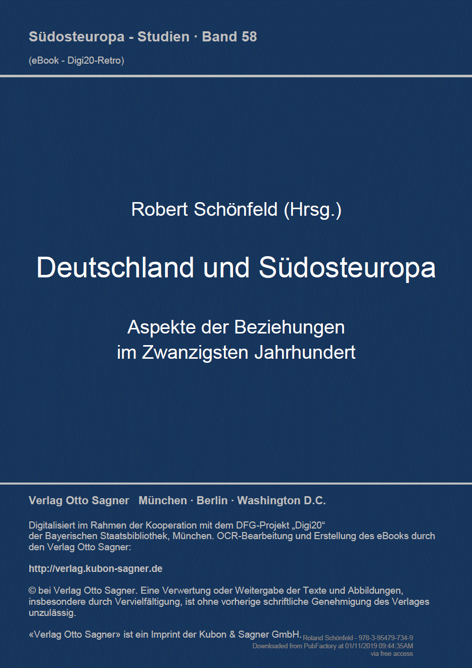 Deutschland und Suedosteuropa. Aspekte der Beziehungen im Zwanzigsten Jahrhundert