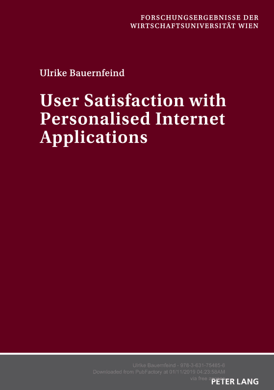 User Satisfaction with Personalised Internet Applications