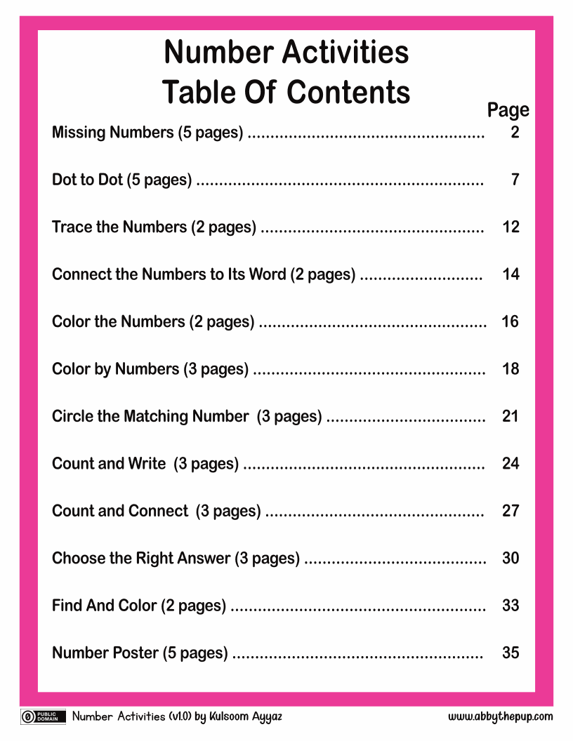 Number Activities (39p)