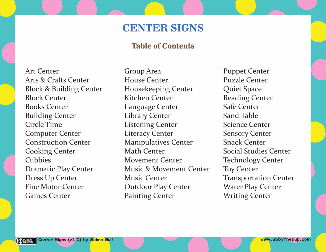 Center Signs (58p)