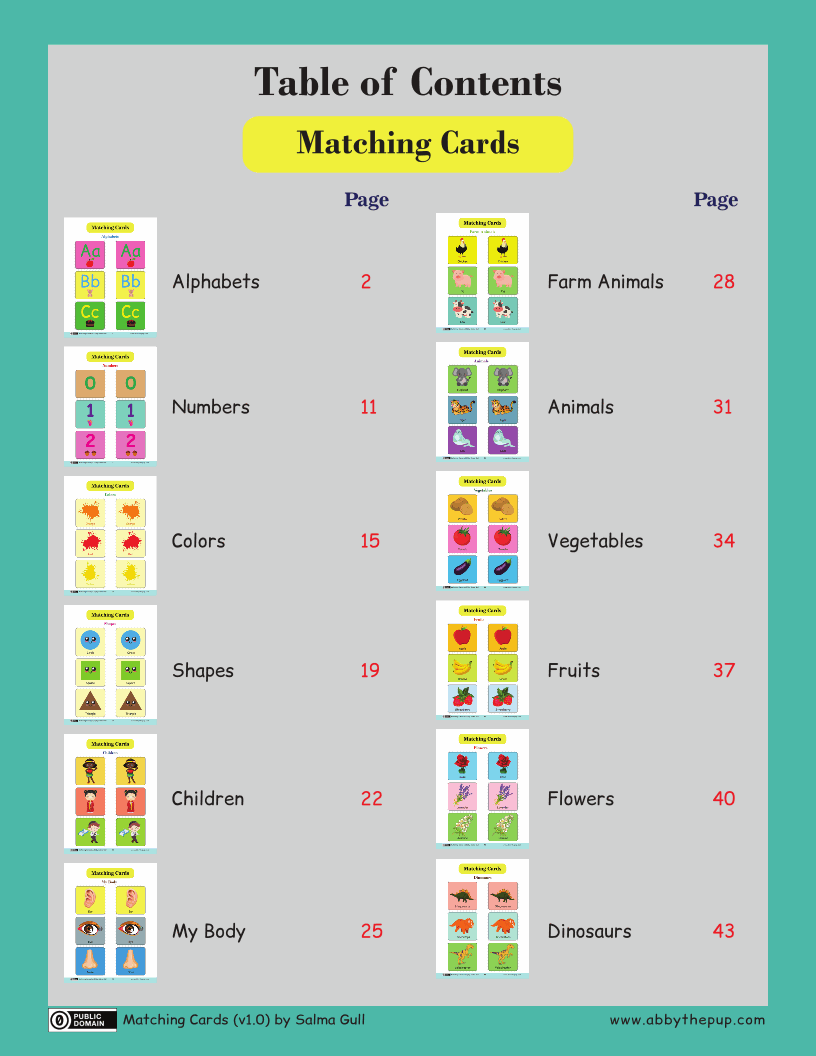 Matching Cards (45p)
