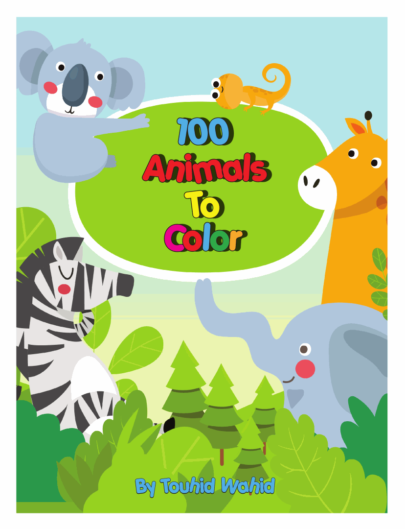 100 Animals to Color (105p)