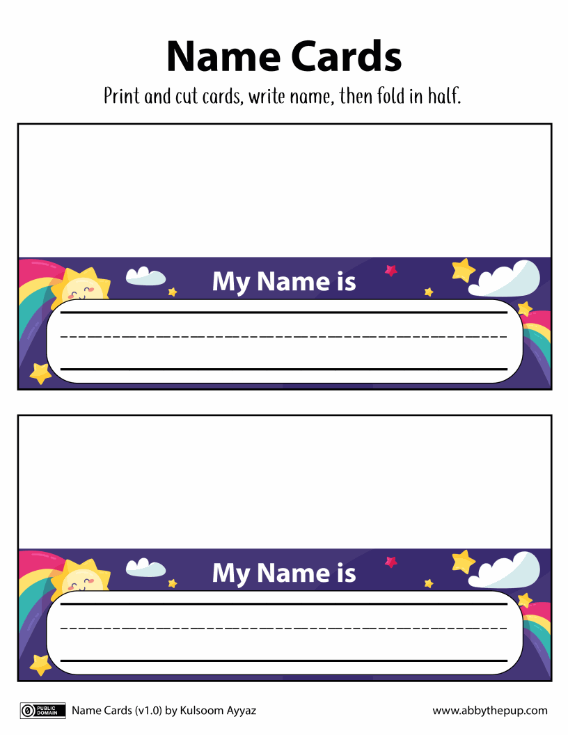 Name Cards (5p)