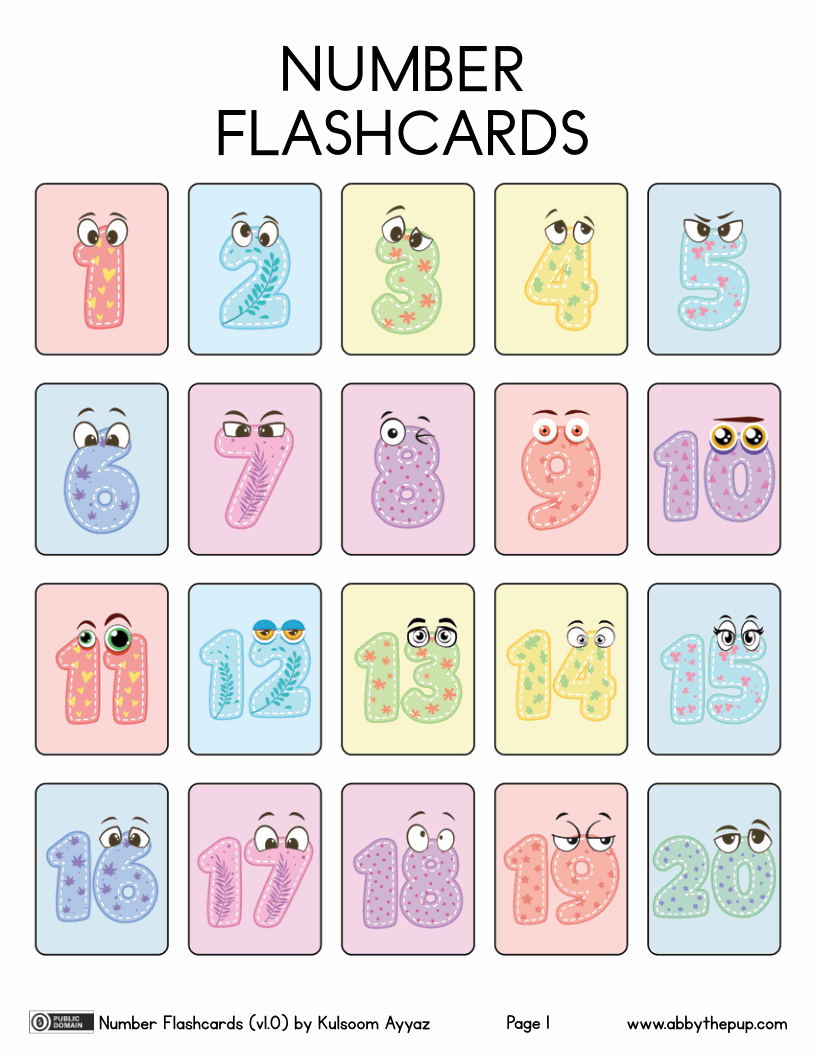 Number Flashcards (18p)