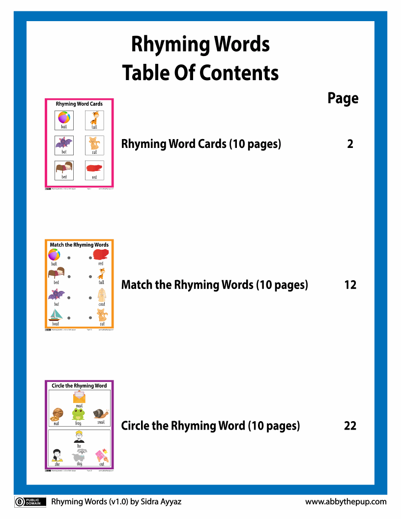 Rhyming Words (31p)