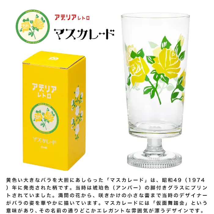 サムネイル： アデリアレトロ脚付きグラス 305ml