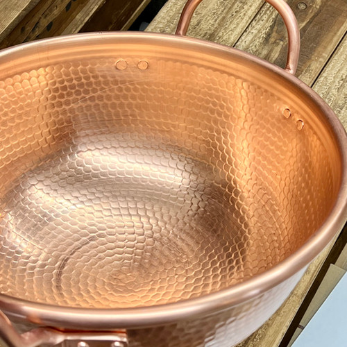 取寄せ品】銅さわり鍋手付 両手坊主鍋 錫メッキなし | 内藤金物店