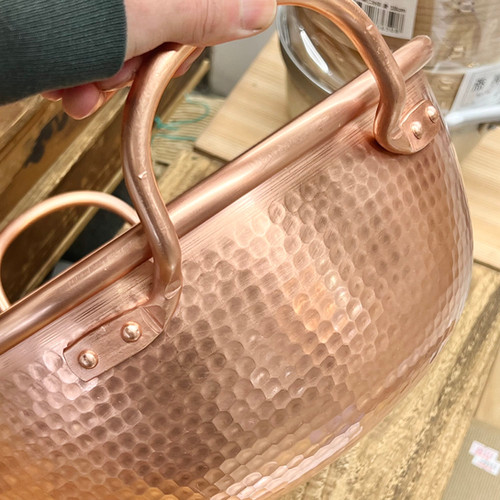 取寄せ品】銅さわり鍋手付 両手坊主鍋 錫メッキなし | 内藤金物店