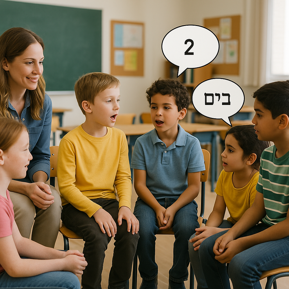 ילדים בכיתה משחקים משחק גיבוש לימודי
