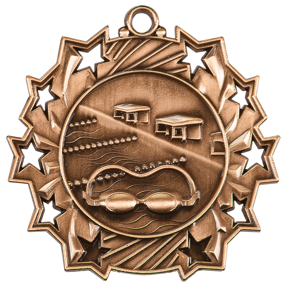 Thumbnail: Swimming Ten Star Medal 2.25"