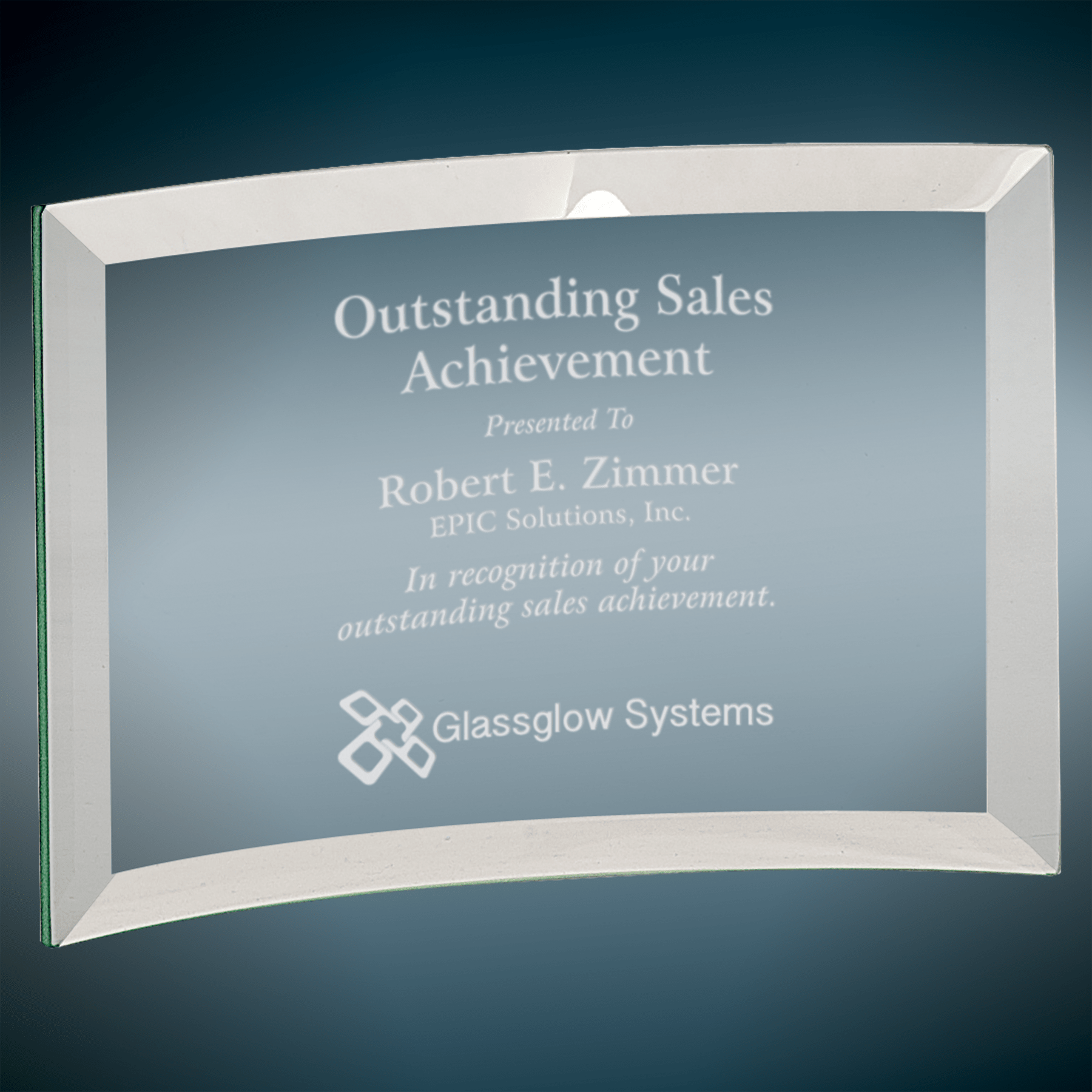 Beveled Jade Glass Crescent