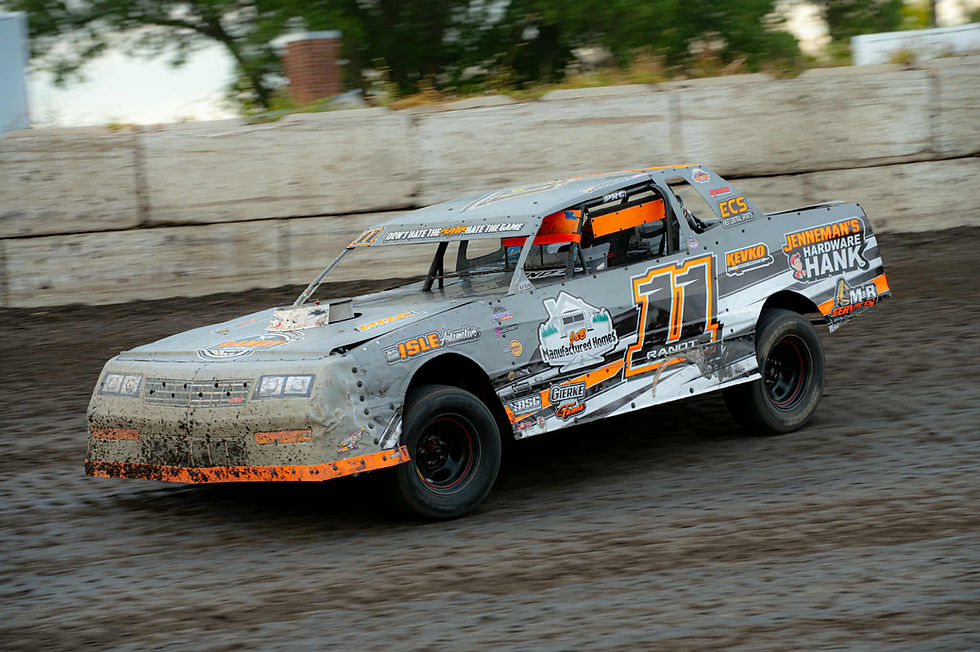Levi Randt led flag-to-flag in the Wissota Street Stock feature. (Photo by Alex Ostenson, AOK photography)