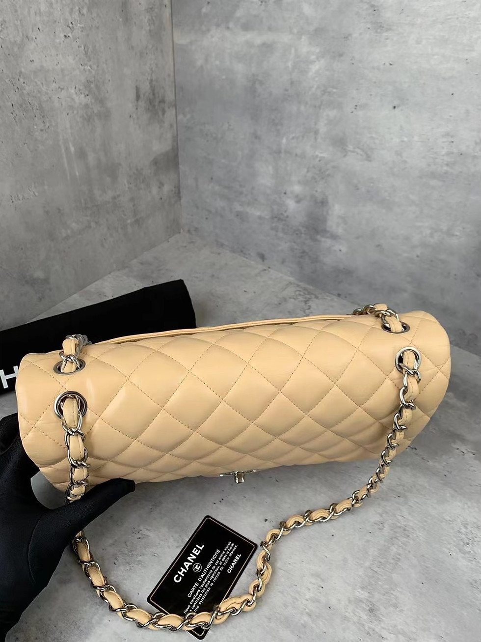 Thumbnail: Classic Jumbo Double Flap Bag Quilted Lambskin Flap