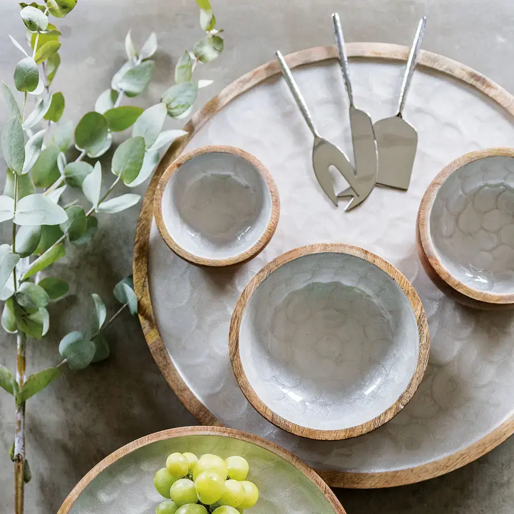 Ensemble de 3 bols en bois de manguier 