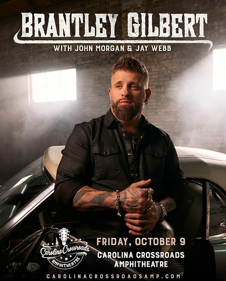 Brantley Gilbert is bringing the fire to Carolina Crossroads Amphitheatre in Roanoke Rapid