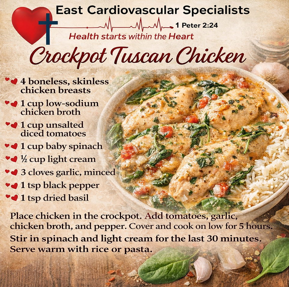 Crockpot Tuscan Chicken East Cardiovascular Specialists Norfolk VA.png