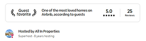 Five Star Reviews. Top Rated guest favorite property in Nashville.