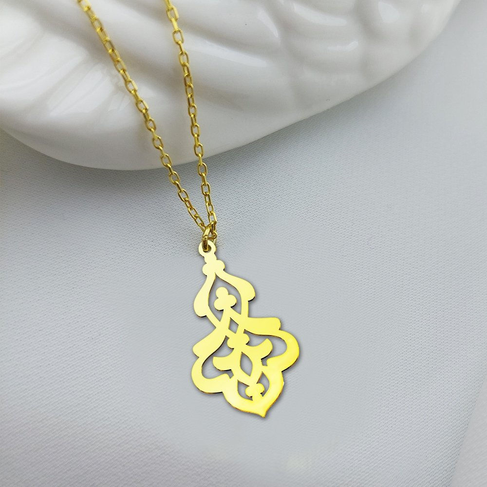 Vaoov 925 Ayar Gümüş Rumi Desenli Kolye