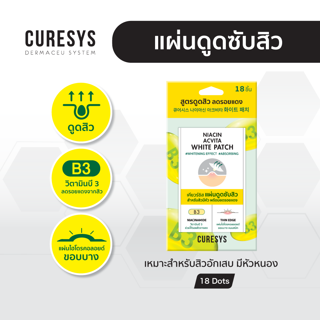 CURESYS Niacin Acvita White Patch 18 dots