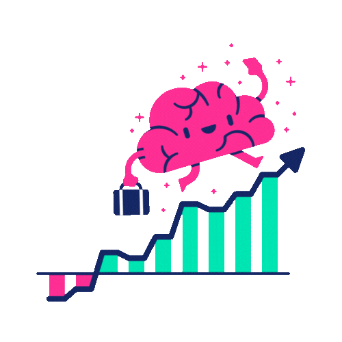 Graph and brain icon symbolizing growth opportunities, representing Mow X's commitment to continuous improvement and development