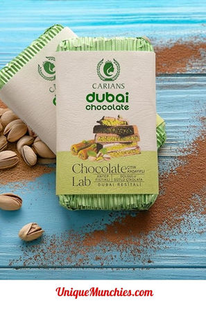 CARIANS Dubai Chocolate Bar with Pistachio and Kunafa, 2 Pack Dubai Chocolates Bar, Luxury Chocolates with Crispy Kunafe