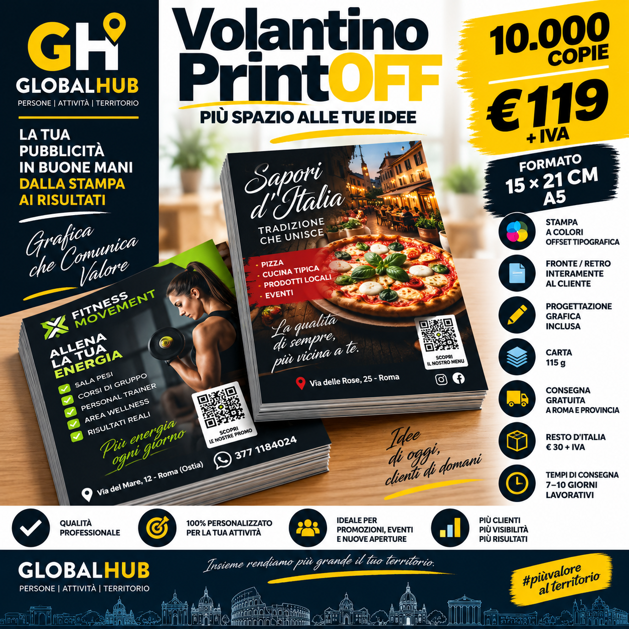 Volantino PrintOFF A5 — 10.000 copie