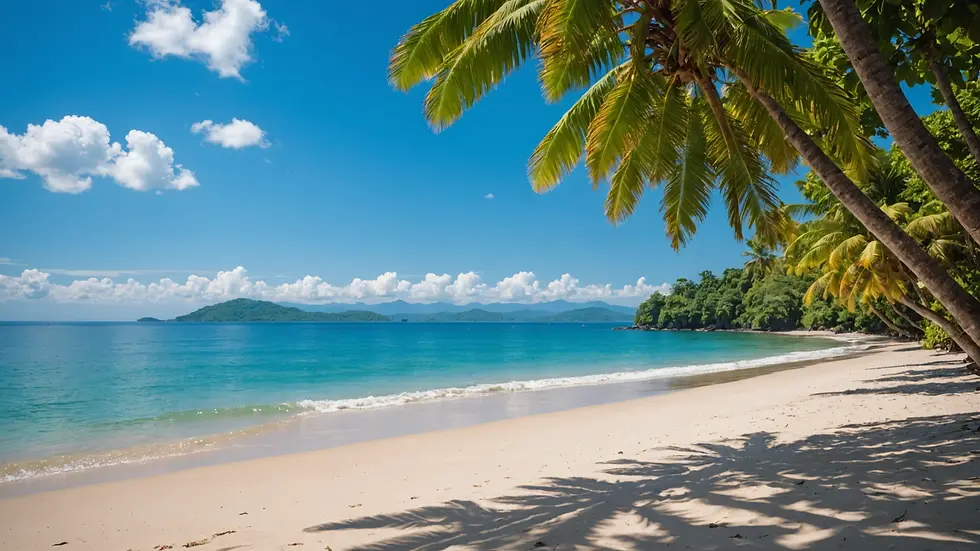 Eye-level view of a pristine beach in Osa Peninsula, Costa Rica
