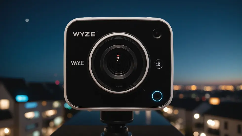Close-up view of the Wyze Cam OG capturing nighttime footage