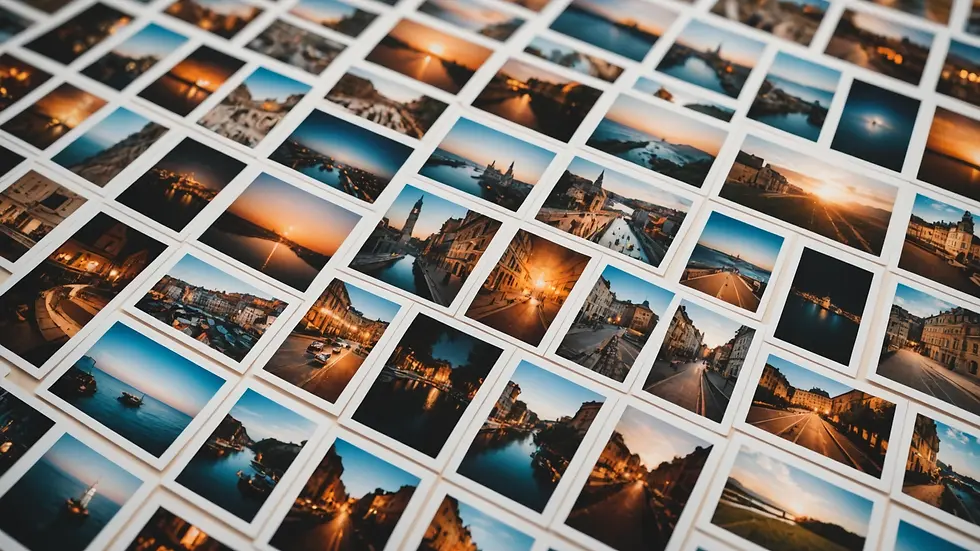 High angle view of a well-organized image gallery on a blog