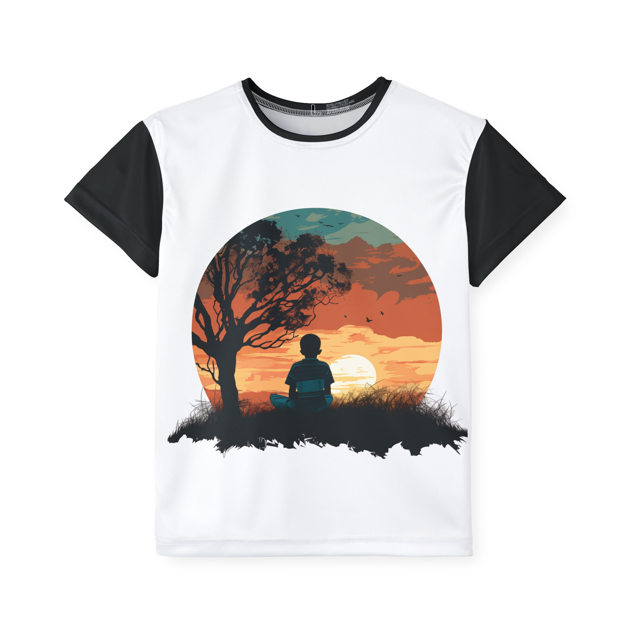 Kids Polyester Graphic T-Shirt - Sunset Kid II