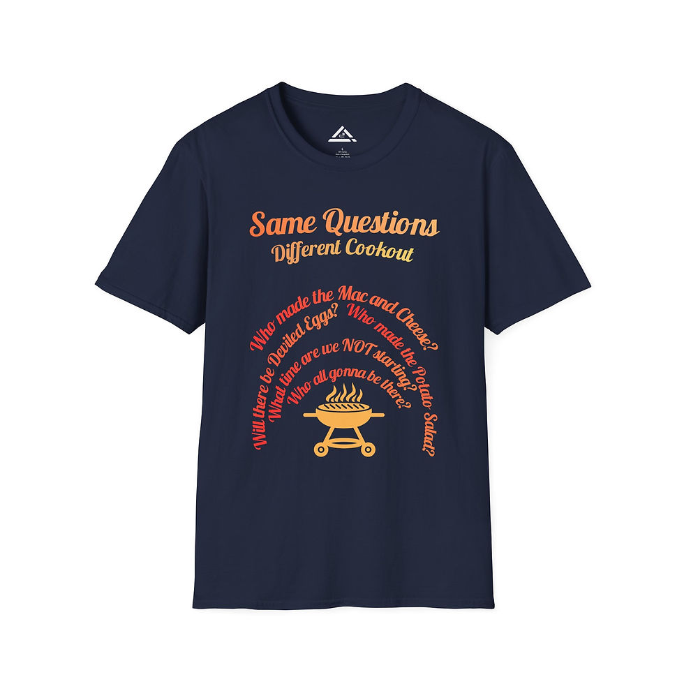 Thumbnail: Unisex Soft T-Shirt - Funny Cookout T-Shirt - Same Questions Different Cookout