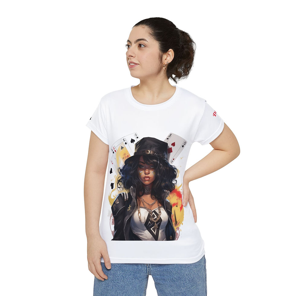 Thumbnail: Polyester Graphic T-Shirt - Card Kingdom - Queen