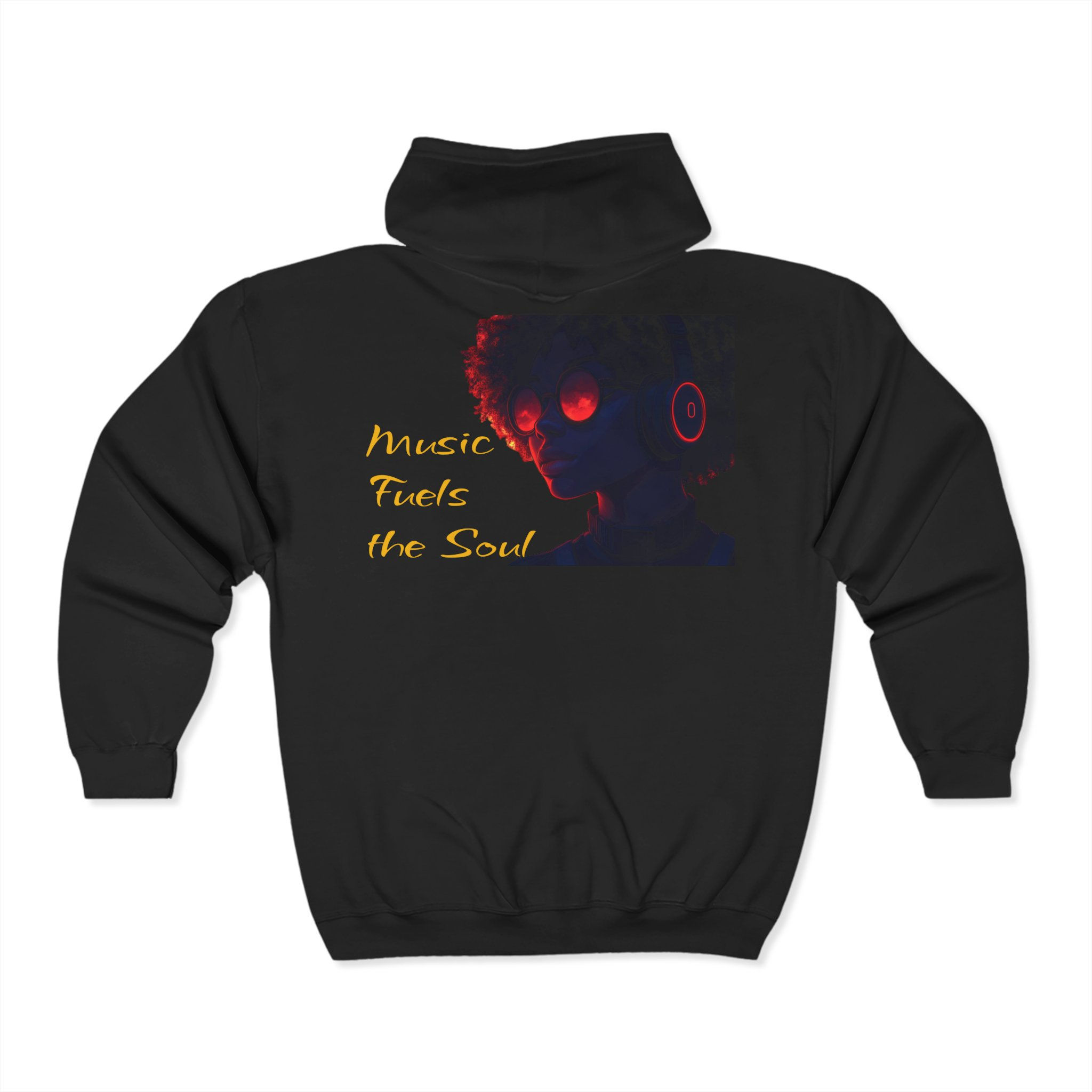 Graphic Zippered Hoodie - Soul Music - Her